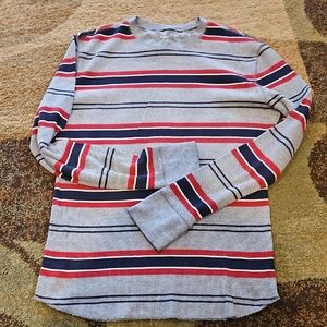 GAP Gray Waffle-Knit Long Sleeve Thermal Top